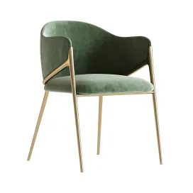 Metal Solid Back Arm Dining Chair Glam Chair for Dining Room